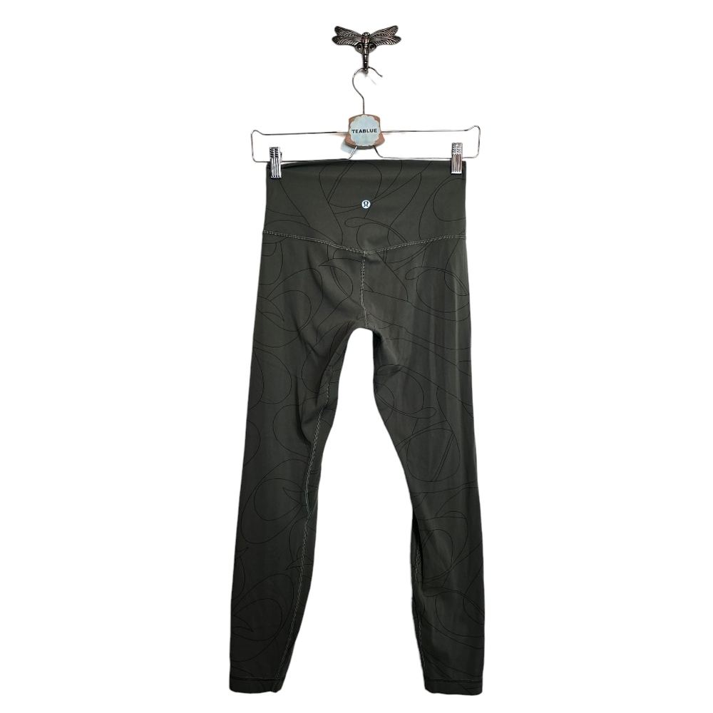 Lululemon Align High-Rise Pant 25" Size 6 Scripted Yogo Army Green - Dark Olive - Picture 3 of 13